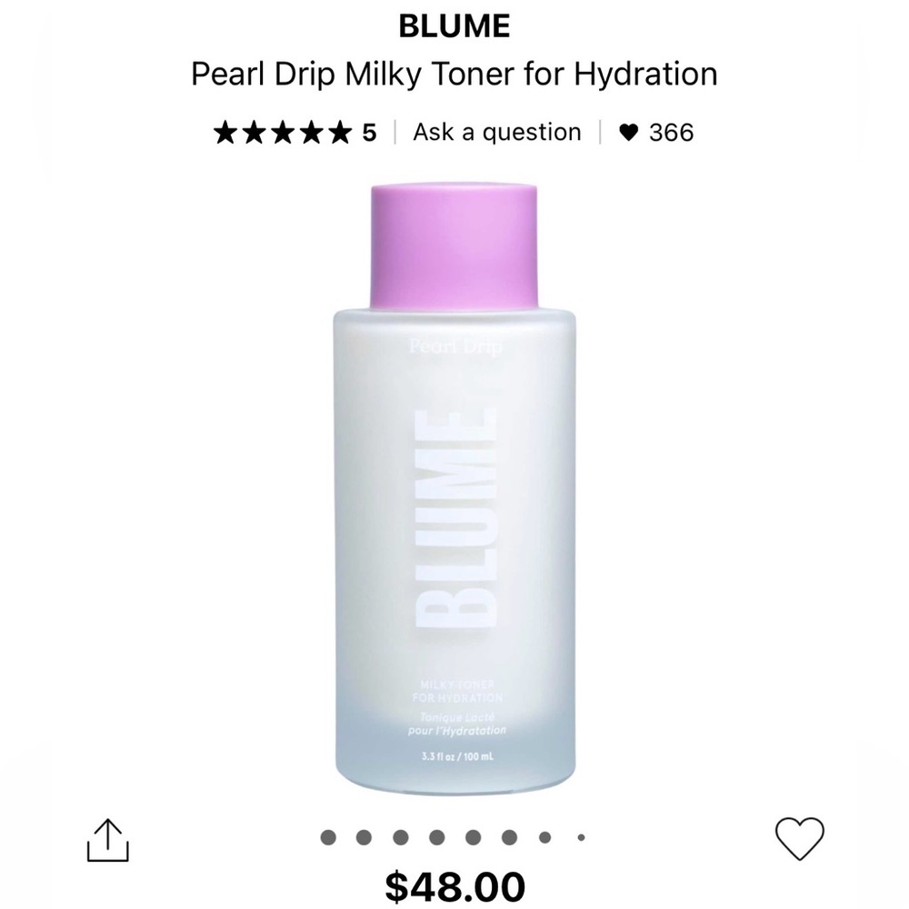 Blume Pearl Drip Milky Toner for Hydration